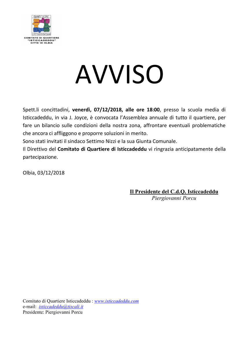 Avviso assemblea annuale